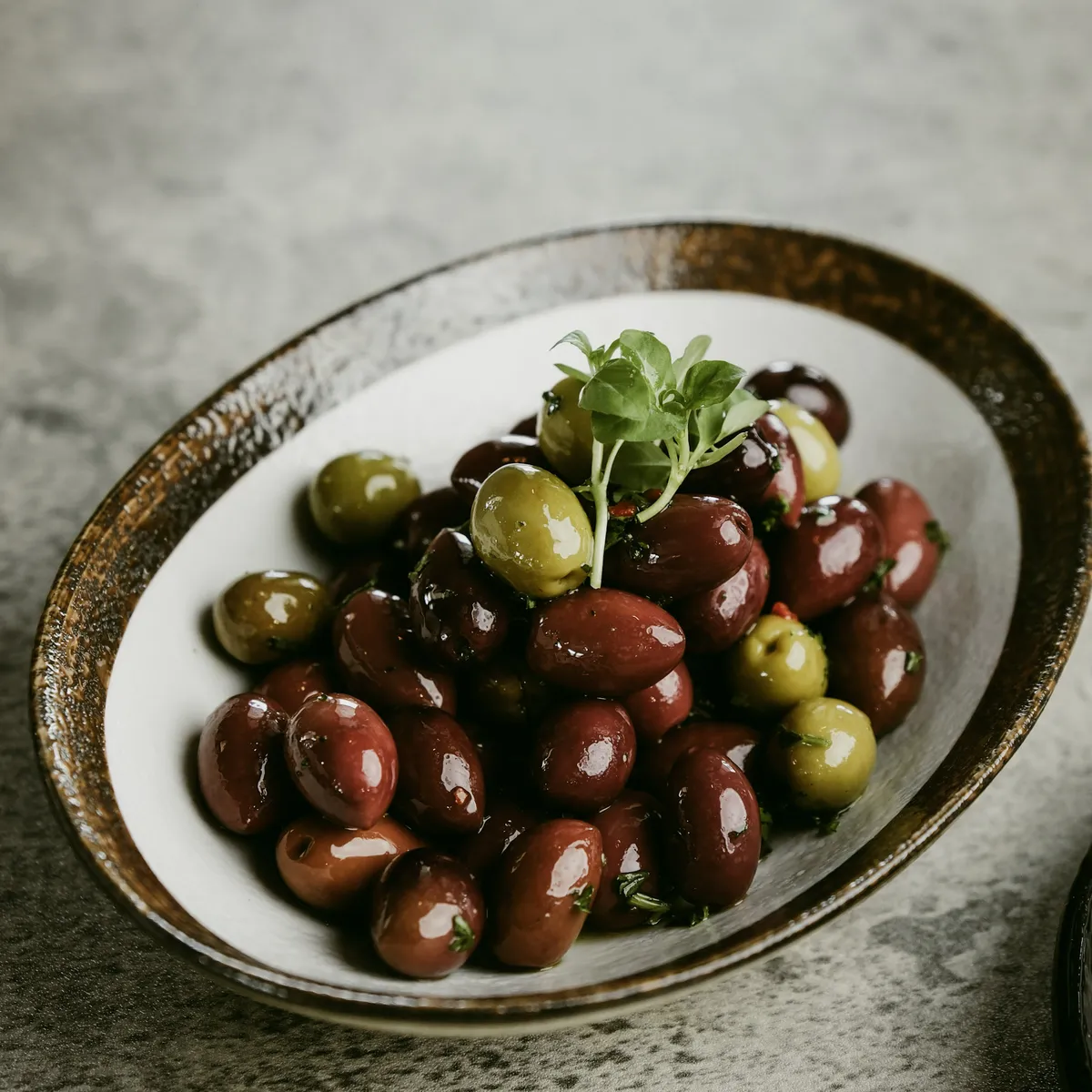 House-roasted marinated olives